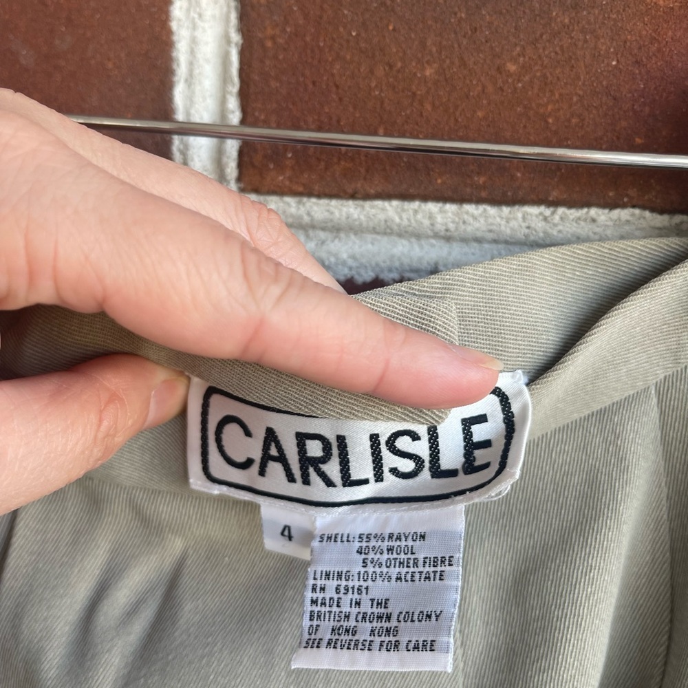 Vintage Carlisle Pencil Skirt Tan Back Zip Size 4 - Picture 7 of 8